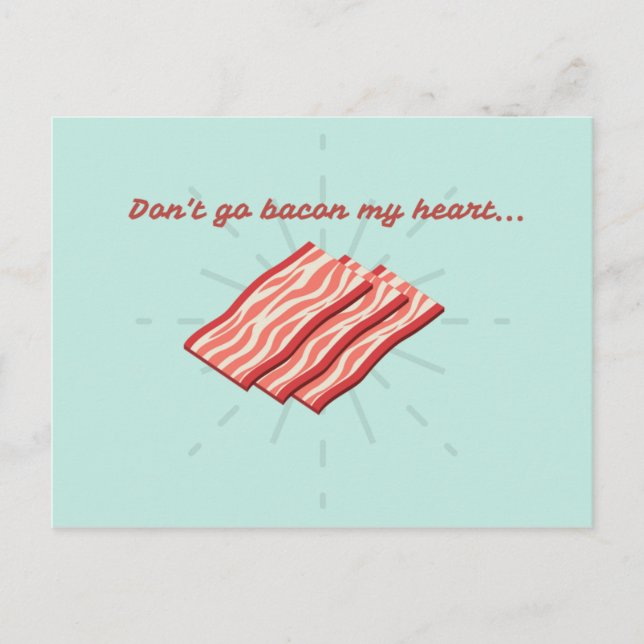 Postal Ilustracion Funny Aqua Bacon (Anverso)