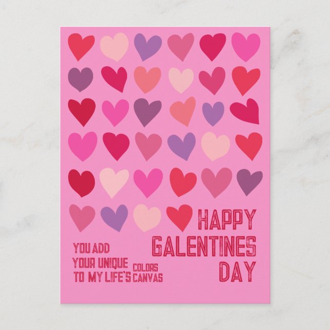 Postal Ilustracion Galentines Day Best Friends Hearts (Anverso)