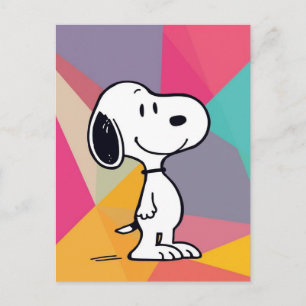 Postal Ilustración Geométrica de Beagle Divertido en Arte