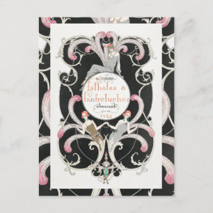 Postal Ilustracion George Barbier de estilo Art Deco de l