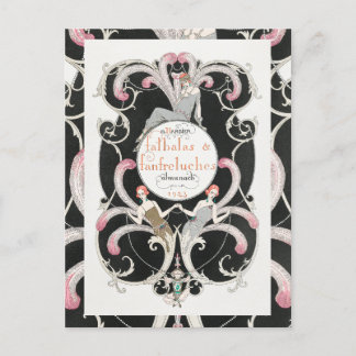 Postal Ilustracion George Barbier de estilo Art Deco de l