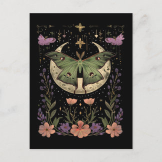 Postal Ilustración gótica del cielo nocturno