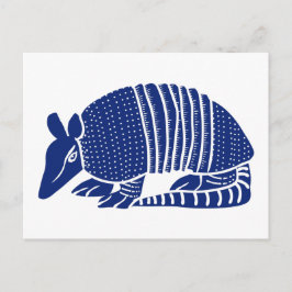 Postal Ilustracion gráfico del armadillo azul de la marin