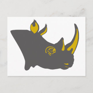 Postal Ilustracion gráfico rinoceronte personalizado