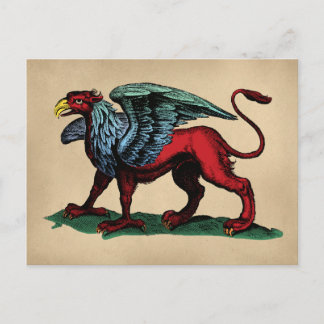 Postal Ilustracion Griffin Vintage