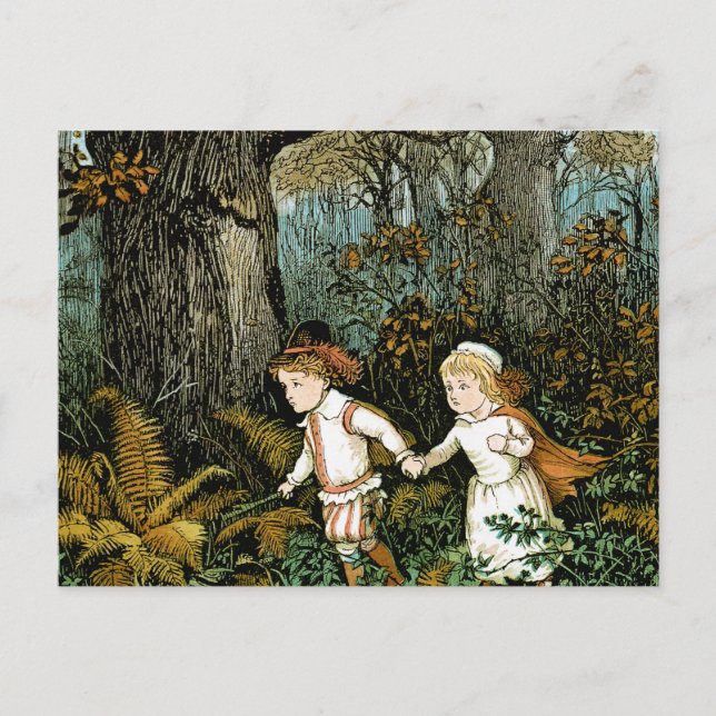 Postal Ilustracion Hansel y Gretel (Anverso)