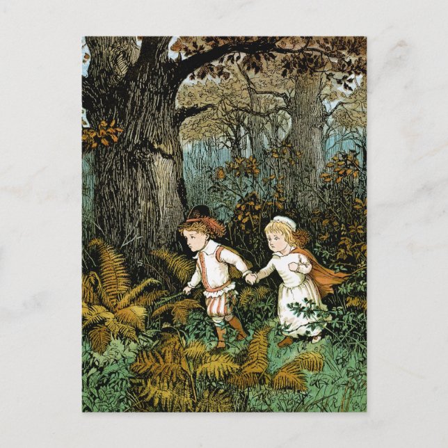 Postal Ilustracion Hansel y Gretel (Anverso)