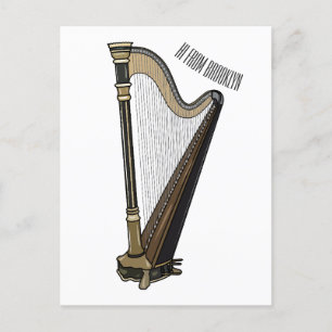 Postal Ilustracion Harp personalizado