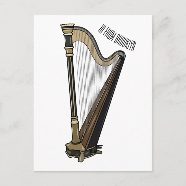 Postal Ilustracion Harp personalizado (Anverso)