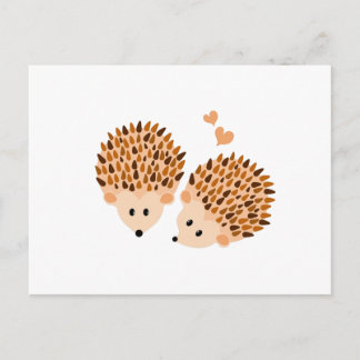 Postal Ilustracion Hedgehogs