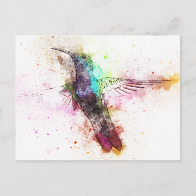 Postal Ilustracion Hummingbird (Anverso)