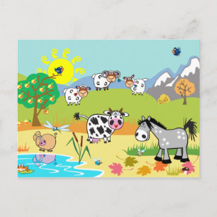 Postal ilustracion infantil