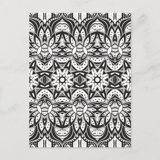 Postal Ilustracion inspirado al estilo tribal (Anverso)