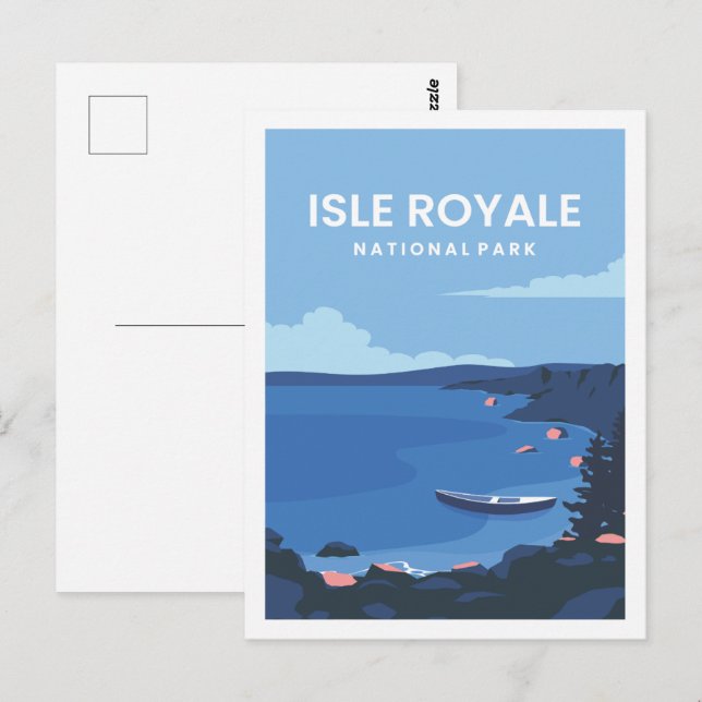 Postal Ilustracion Isle Royale Famous Travel Place (Anverso / Reverso)