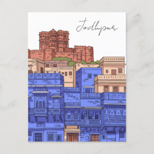 Postal Ilustracion Jodhpur India