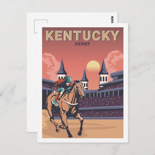 Postal Ilustracion Kentucky USA Travel Place (Anverso / Reverso)