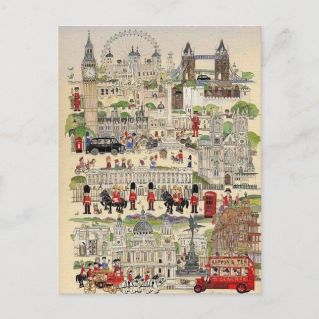 Postal Ilustracion Londres (Anverso)