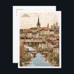 Postal Ilustracion Lugar de Viaje de Arte de Luxemburgo<br><div class="desc">Ilustracion Lugar de Viaje de Arte de Luxemburgo</div>