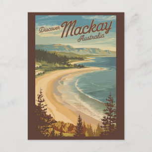 Postal Ilustracion Mackay Australia Viajes de arte