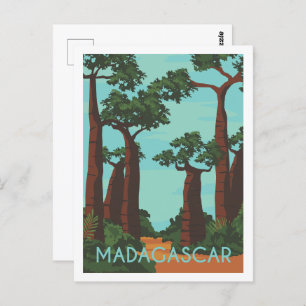 Postal Ilustracion Madagascar Famoso de Viajes