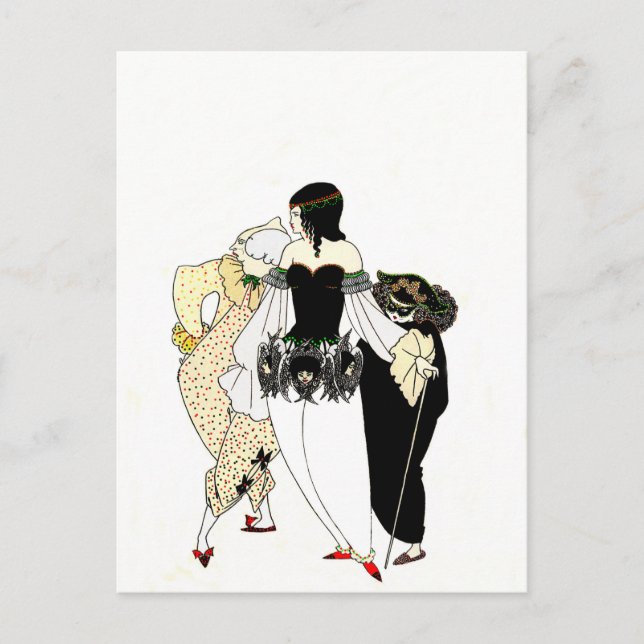 Postal Ilustracion Masque de la Muerte Roja (Anverso)