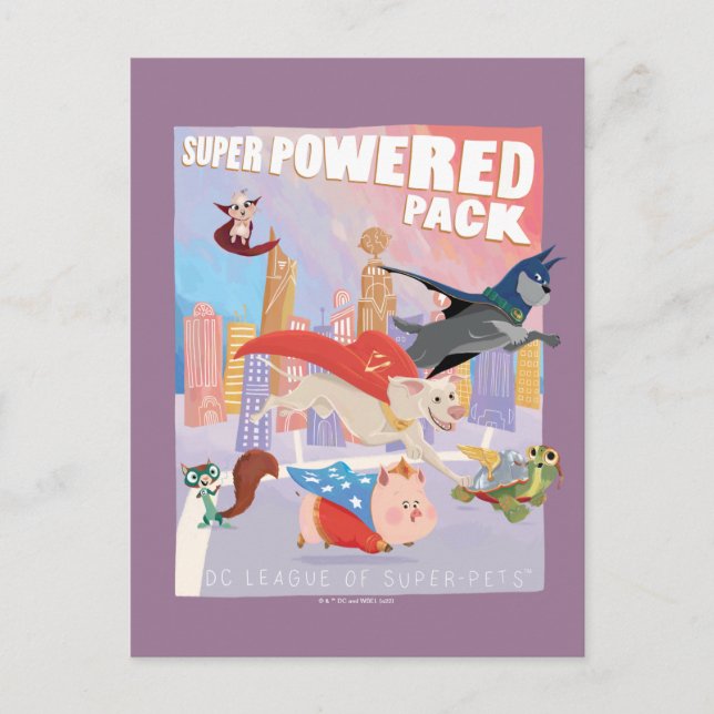 Postal Ilustracion Metropolis de Pack Super Powered (Anverso)