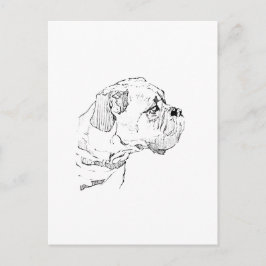 Postal Ilustración minimalista de perro Boxer - Amante de