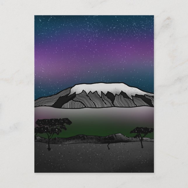 Postal Ilustracion Monte Kilimanjaro (Anverso)
