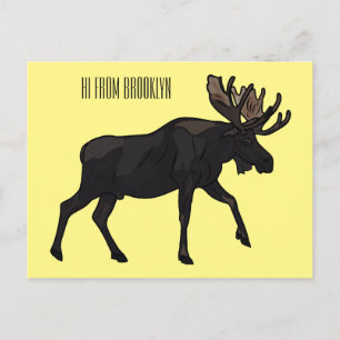 Postal Ilustracion Moose personalizado
