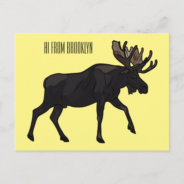 Postal Ilustracion Moose personalizado (Anverso)