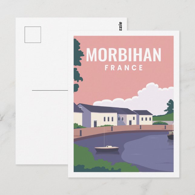 Postal Ilustracion Morbihan France Famous Travel Place (Anverso / Reverso)