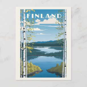 Postal Ilustracion Natural de Finlandia