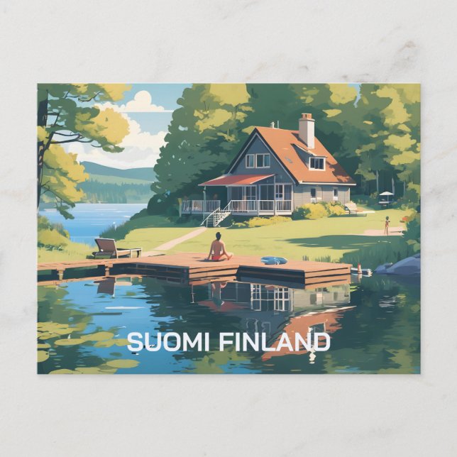 Postal Ilustracion Natural de Finlandia (Anverso)