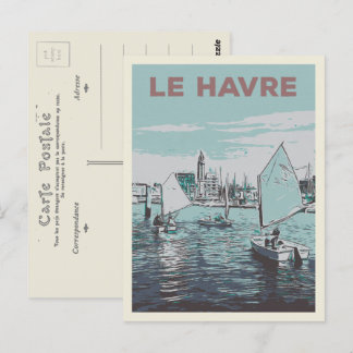 Postal Ilustracion náutico de Le Havre
