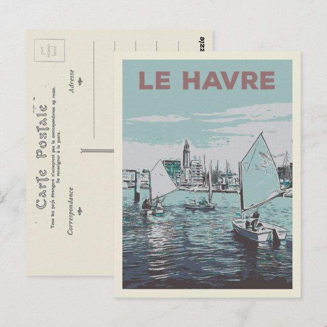 Postal Ilustracion náutico de Le Havre (Anverso / Reverso)