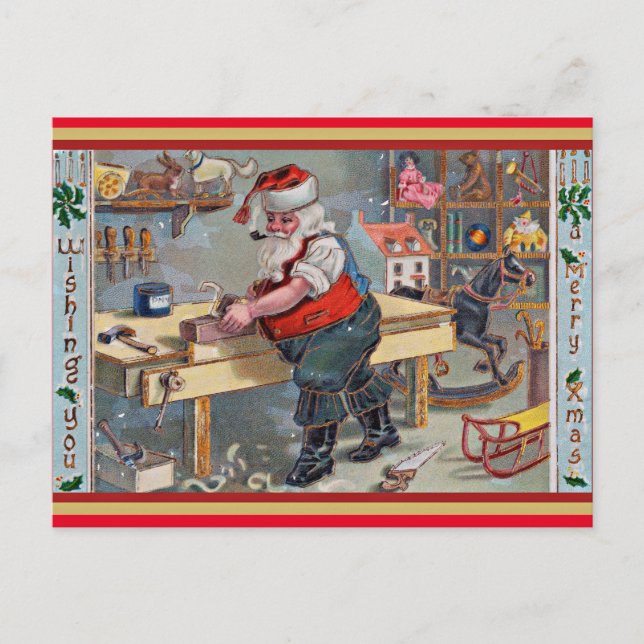 Postal Ilustracion navideño vintage (Anverso)
