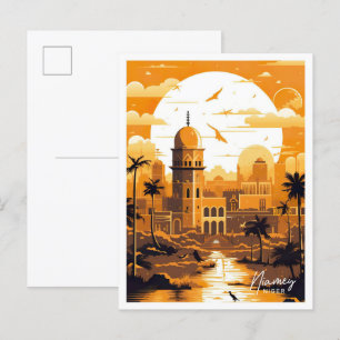 Postal Ilustracion Niamey Niger Africa Travel Place