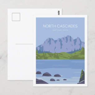 Postal Ilustracion North Cascades US Famoso Travel Place
