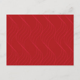 Postal Ilustracion ondulado rojo, elegante, sencillo y mo