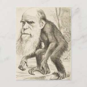 Postal Ilustracion original de Charles Darwin