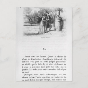 Postal Ilustracion para 'El Rojo y el Negro'