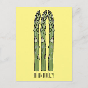 Postal Ilustracion personalizado Asparagus