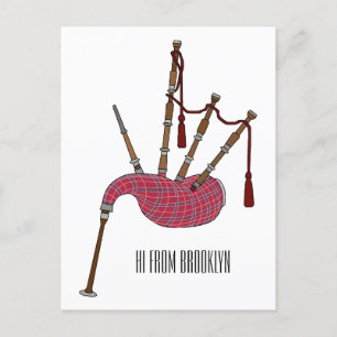 Postal Ilustracion personalizado Bagpipes