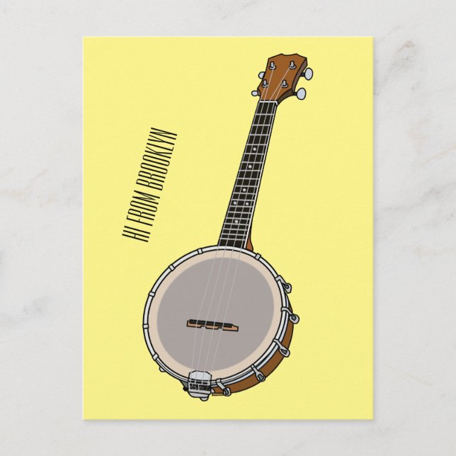 Postal Ilustracion personalizado Banjo (Anverso)