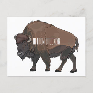 Postal Ilustracion personalizado Bison