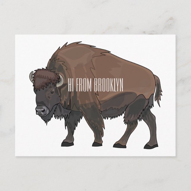 Postal Ilustracion personalizado Bison (Anverso)