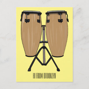 Postal Ilustracion personalizado Bongo drum