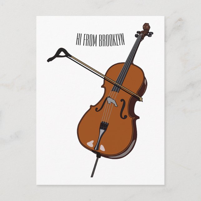 Postal Ilustracion personalizado Cello (Anverso)