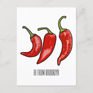 Postal Ilustracion personalizado Chili