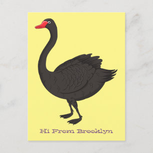 Postal Ilustracion personalizado cisne negro